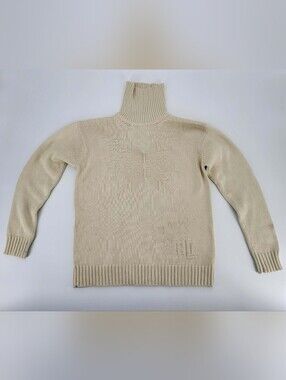 Ralph Lauren Cream Turtleneck Sweater with Snowflake Motif